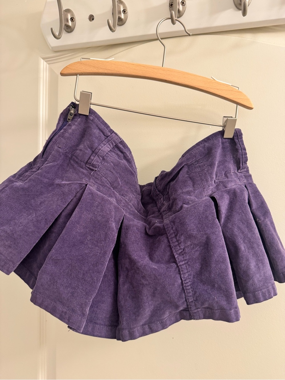 Free people Purple  Corduroy Pleated Mini Skort